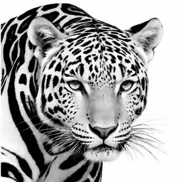 a black and white photo of a tiger