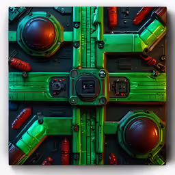 a game style artwork that includes multiple switch plates