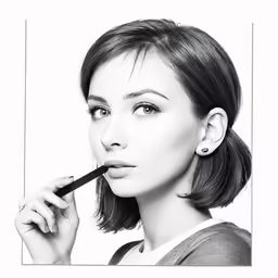 a woman holding an electronic cigarette while smoking