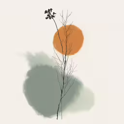a plant with two oranges on top of it
