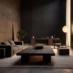 a modern living room with a big window