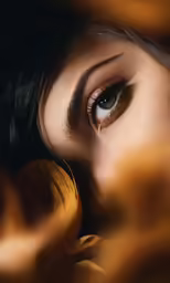 a woman with a eye close up and some makeup on