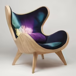 a chair that has some sort of pattern on it