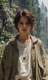 a woman in an outdoor setting poses for a portrait
