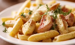 a white plate with a bunch of different types of food