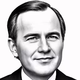 a close up photo of a man in a suit and tie