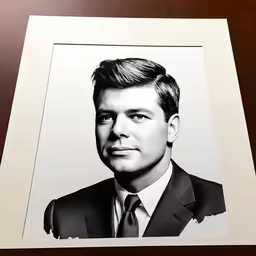 a man in a suit and tie is drawn in the frame