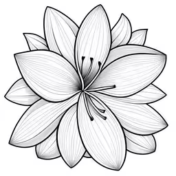 a drawing of a flower, the petals are not large,the top side of the flower