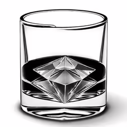 a glass filled with water and surrounded by an abstractly shaped substance