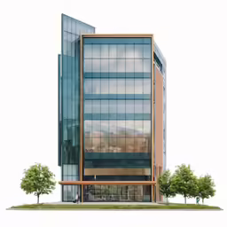 a very tall building with a sky background
