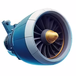 the propeller on the plane is blue and has gold