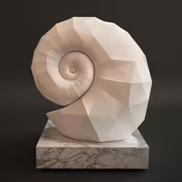 a sculpture with an unusual shape and big spiral