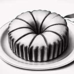 a piece of cake sitting on a plate with a knife