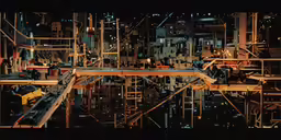 a view of a very large industrial complex in the day