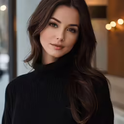 the beautiful woman is looking at the camera