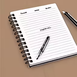 a notebook and pen on a table