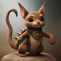 a cute furry animal is sitting on a rock