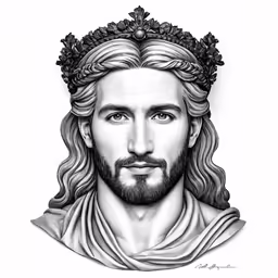 the drawing of jesus as depicted in this photo