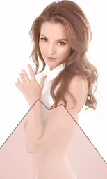 an asian woman posing with her hands on her chest