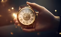 a close up view of a watch that is open and has roman numerals