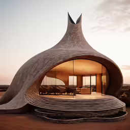 the structure is made out of concrete with steps up to it
