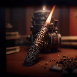a pipe is sitting next to some coals