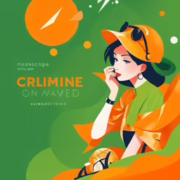 an image of a lady with a hat and orange scarf