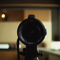 a small camera attached to a tripod that is pointed