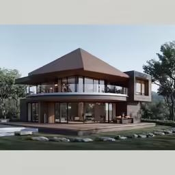 a large house on top of a hill