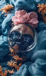 a skull is in the middle of some flowers