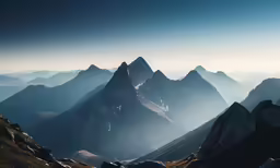 a mountain range in the distance with mountains in the background