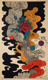 a poster with a variety of items