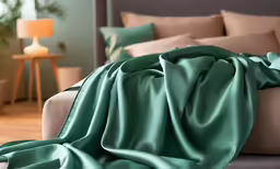 the comforter is covered with a very soft, silky fabric