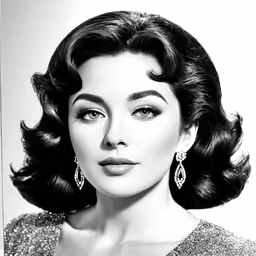an old photo of a woman in black and white