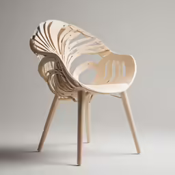 the chair has an intricate design on it