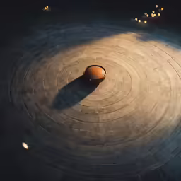 two vases in a circular structure, the center is empty and it has candle lit petals
