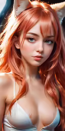 an illustration of a young lady wearing a cat ear headband