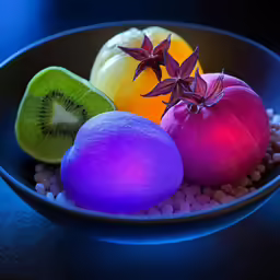 there is some fruit in a bowl that is on the table