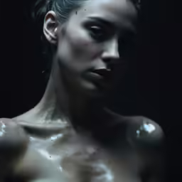a portrait of a naked girl that has very small breasts