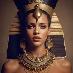 a woman with the head of an egyptian queen