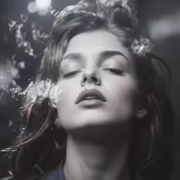 a young woman blowing bubbles in the air