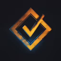 abstract photo of a dark, yellow and black square logo