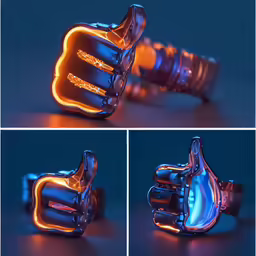 a glowing plastic object ring with multiple light effects