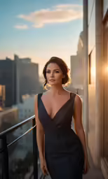 woman on the balcony looking at the camera