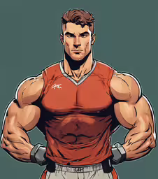 a guy with a large muscles is shown,a cartoon of a man with muscles showing