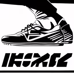 black and white image of a pair of running shoes