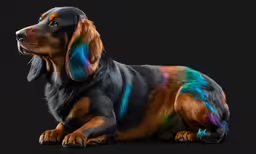 the dachshund is a very long colored dog