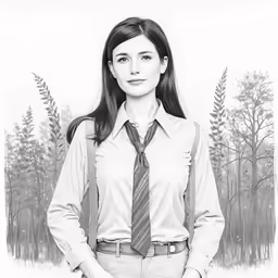 black and white picture of woman with long dark hair