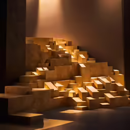 a very nice set of stairs lit up