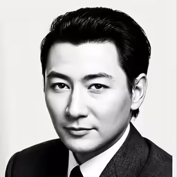 an asian businessman with short black hair and a suit on